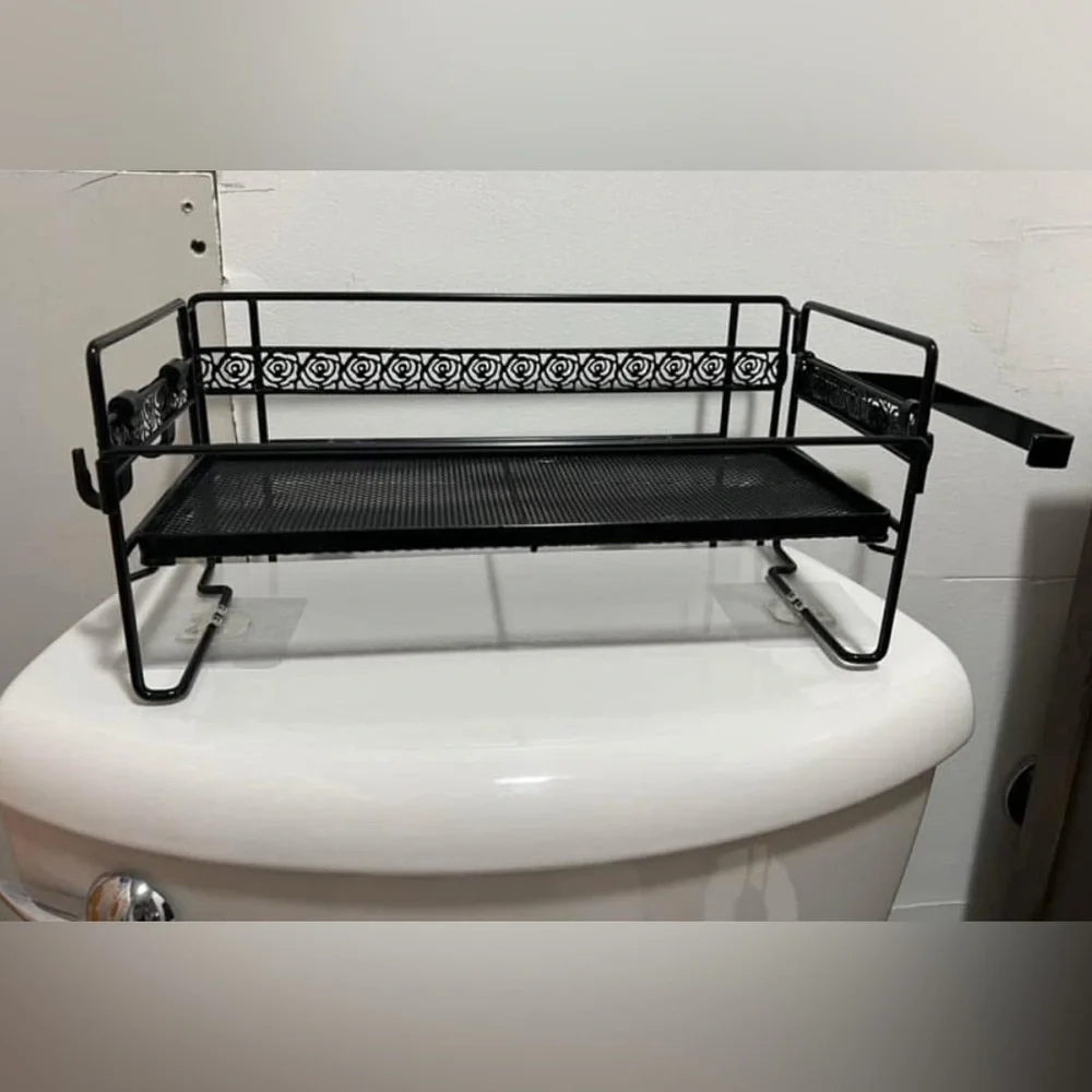 Black Metal Over the Toilet Shelf